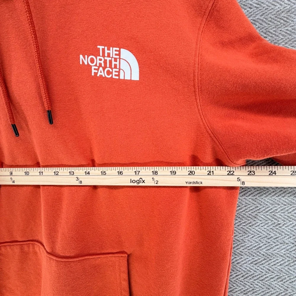 The North Face Mens Box Logo Hoodie Orange Never Stop Exploring Large Pullover